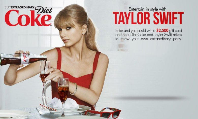 Halo Effect Example - Celebrity Endorsement - Diet Coke Ad with Taylor Swift Pouring Diet Coke into Champagne Flutes