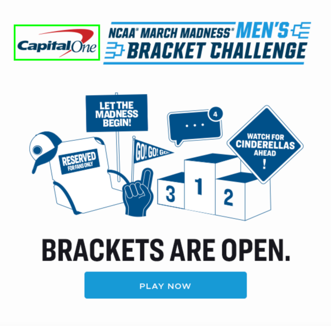 Capital One Official Bracket Sponsorship for March Madness ad