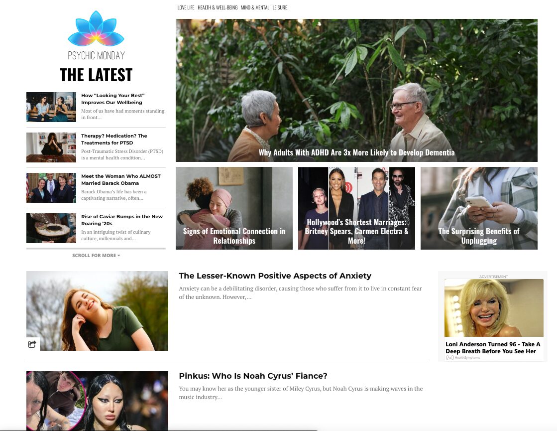 MFA site homepage screenshot - psychicmonday