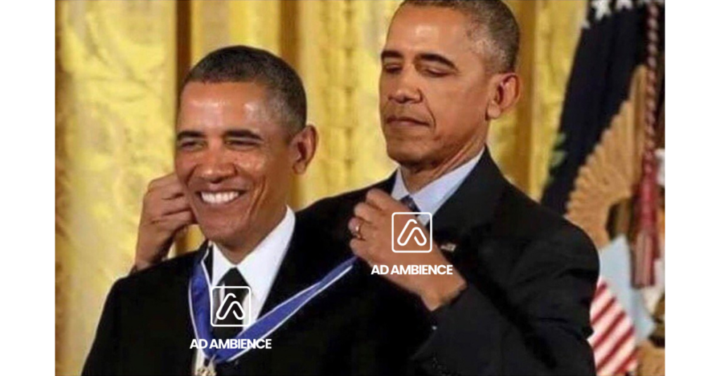 Ad Ambience medaling Ad Ambience - Obama medal meme.