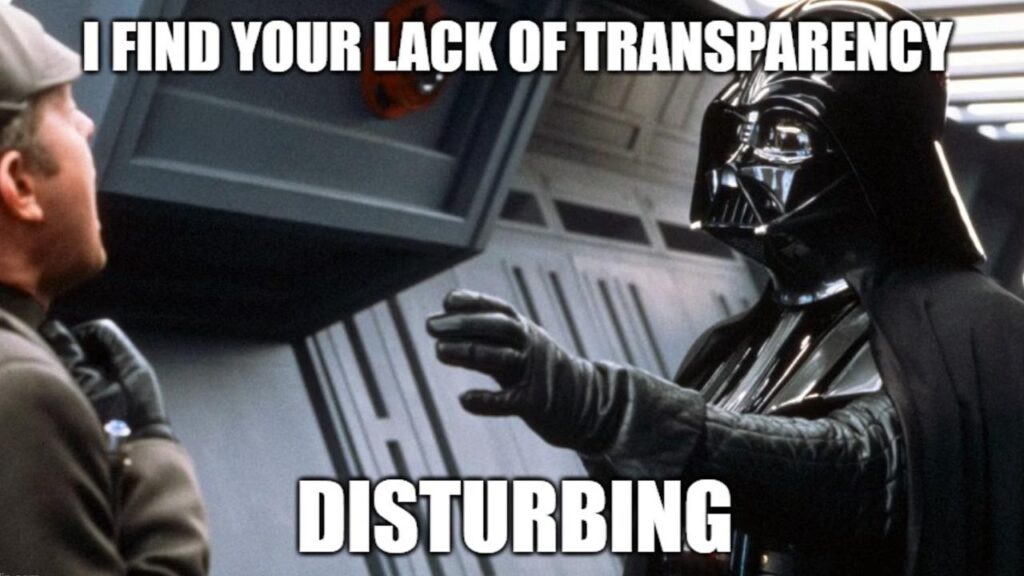 I find your lack of transparency disturbing meme.